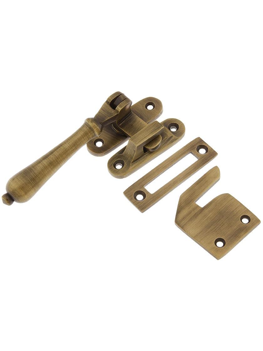 Latches |   Solid Brass Casement Window Latch With Pendant Handle Casement Hardware Antique Brass/Oil-Rubbed Bronze/Polished Brass/Satin Nickel