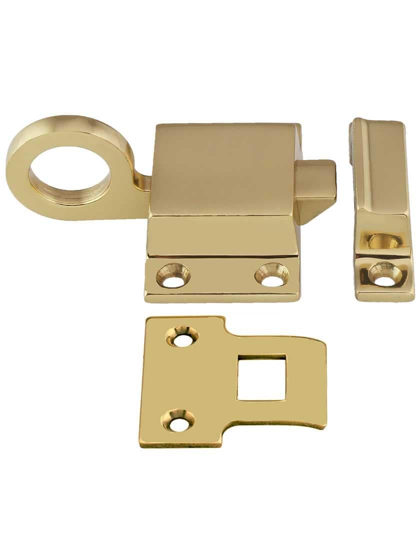 Latches |   Solid-Brass Transom Window Latch with Box Strike Latches Latches