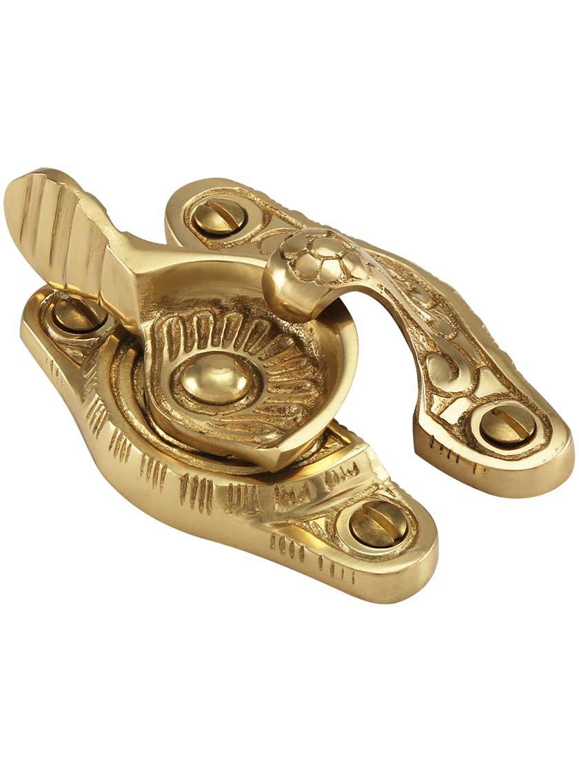 Locks |   Floral Victorian Sash Lock In Solid Brass or Bronze Locks Locks