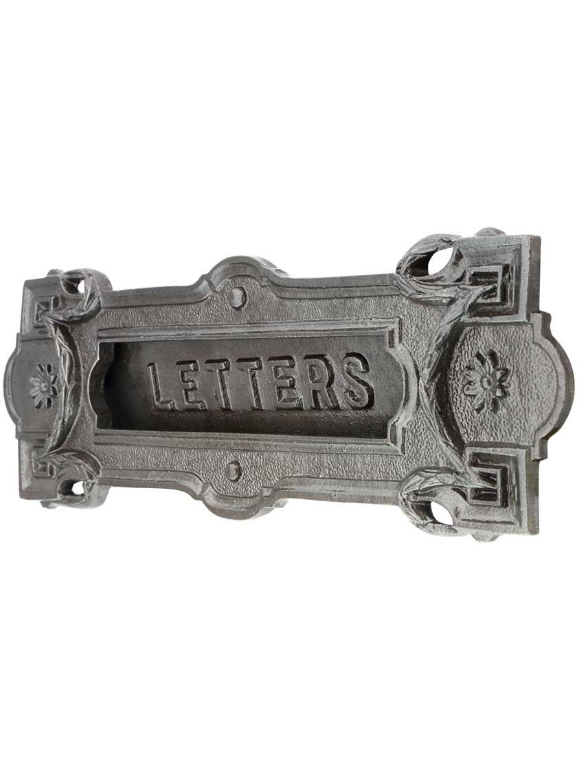 Mail Slots |   Cast Iron Neo-Classical Letter Slot With Vintage Iron Finish Mail Slots Mail Slots