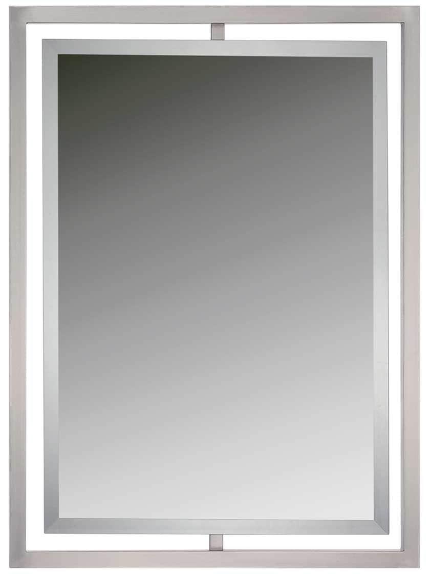 Mirrors |   Reese Rectangular Wall-Mount Mirror in Brushed Nickel Home Accessories Mirrors