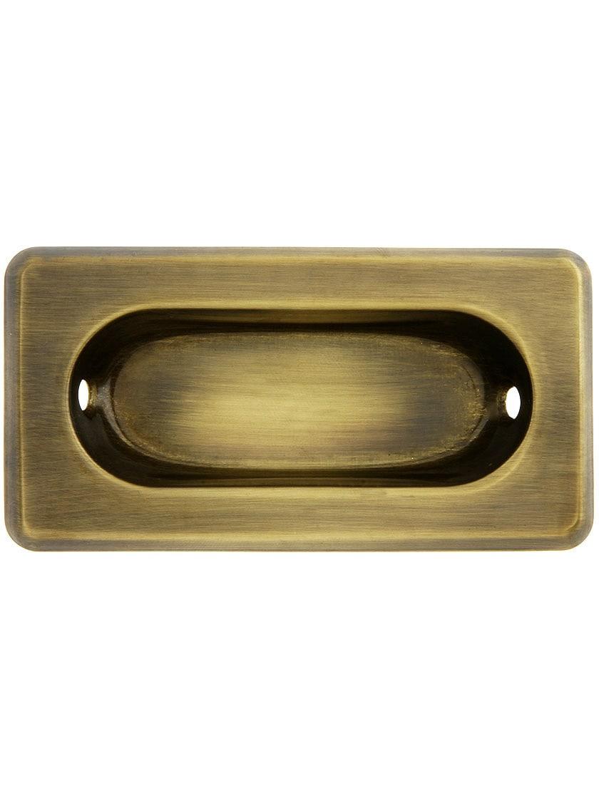 Sash Lifts |   Beveled Edge Recessed Sash Lift In Antique-by-Hand Sash Hardware Sash Lifts