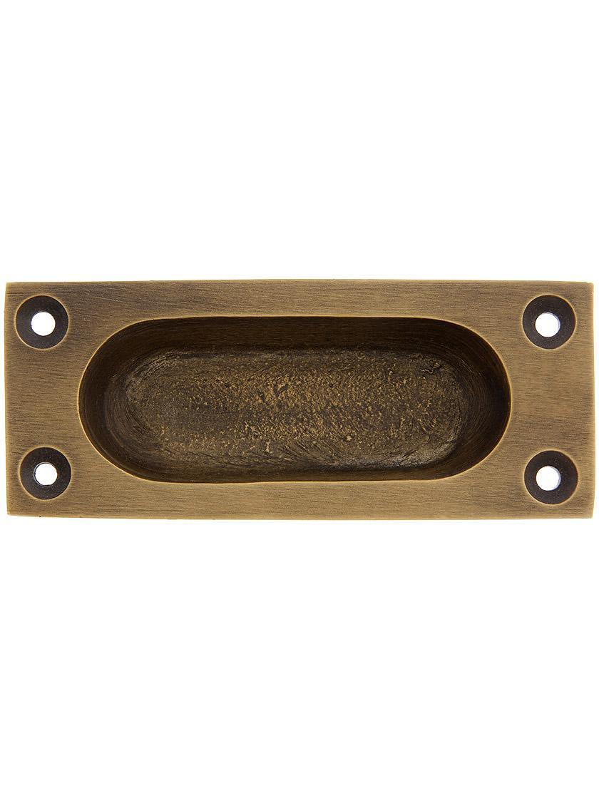 Sash Lifts |   Cast Brass Flush Mount Sash Lift With Oval Inset Sash Hardware Antique Brass/Oil-Rubbed Bronze/Polished Brass/Polished Nickel/Satin Nickel