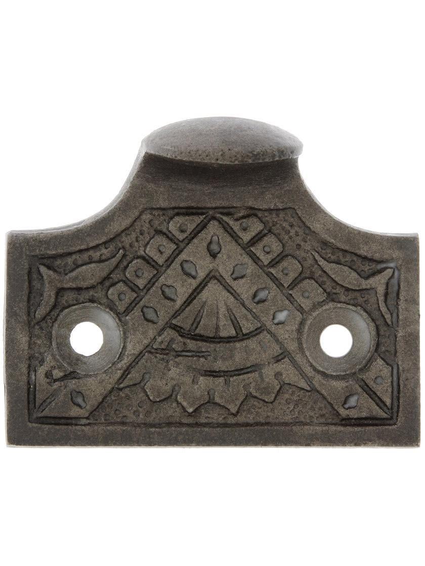 Sash Lifts |   Oriental Pattern Sash Lift In Solid Cast Iron Sash Hardware Antique Iron/Matte Black