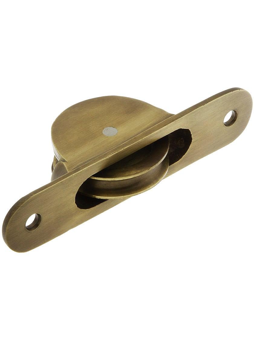 Sash Pulleys |   Cast Brass Radius End Sash Pulley With 1 3/4″ Wheel Sash Hardware Antique Brass/Oil-Rubbed Bronze/Polished Brass