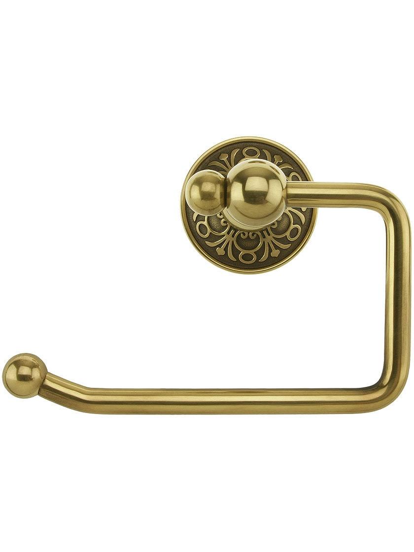 Toilet Paper Holders |   Brass Swinging Toilet-Paper Holder with Lancaster Rosette Bath Accents Antique Brass/Antique Pewter/Oil-Rubbed Bronze/Polished Brass/Polished Chrome/Satin Nickel