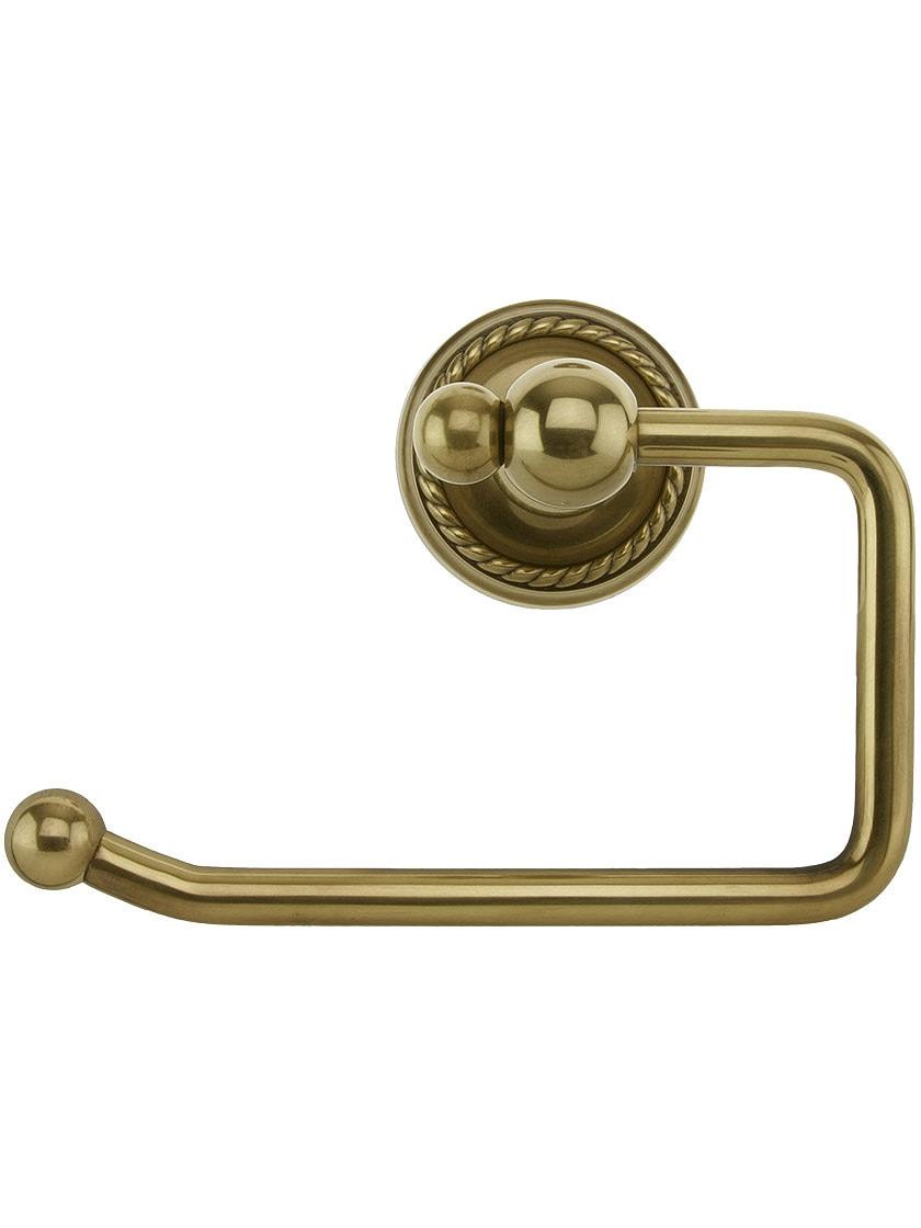 Toilet Paper Holders |   Brass Swinging Toilet-Paper Holder with Rope Rosette Bath Accents Antique Brass/Antique Pewter/Oil-Rubbed Bronze/Polished Brass/Polished Chrome/Pvd/Satin Nickel