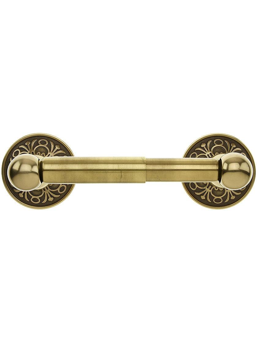 Toilet Paper Holders |   Brass Toilet-Paper Holder with Lancaster Rosettes Bath Accents Antique Brass/Antique Pewter/Oil-Rubbed Bronze/Polished Brass/Polished Chrome/Satin Nickel