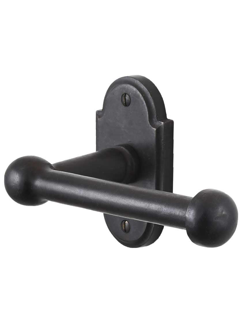 Toilet Paper Holders |   Solid Bronze Toilet Paper Holder with Arched-Plate Bath Accents Dark Bronze