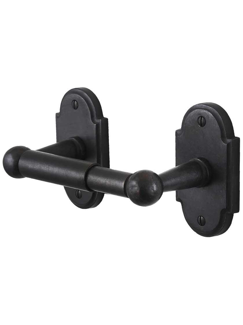 Toilet Paper Holders |   Solid Bronze Toilet-Paper Holder with Arched Plates Bath Accents Dark Bronze