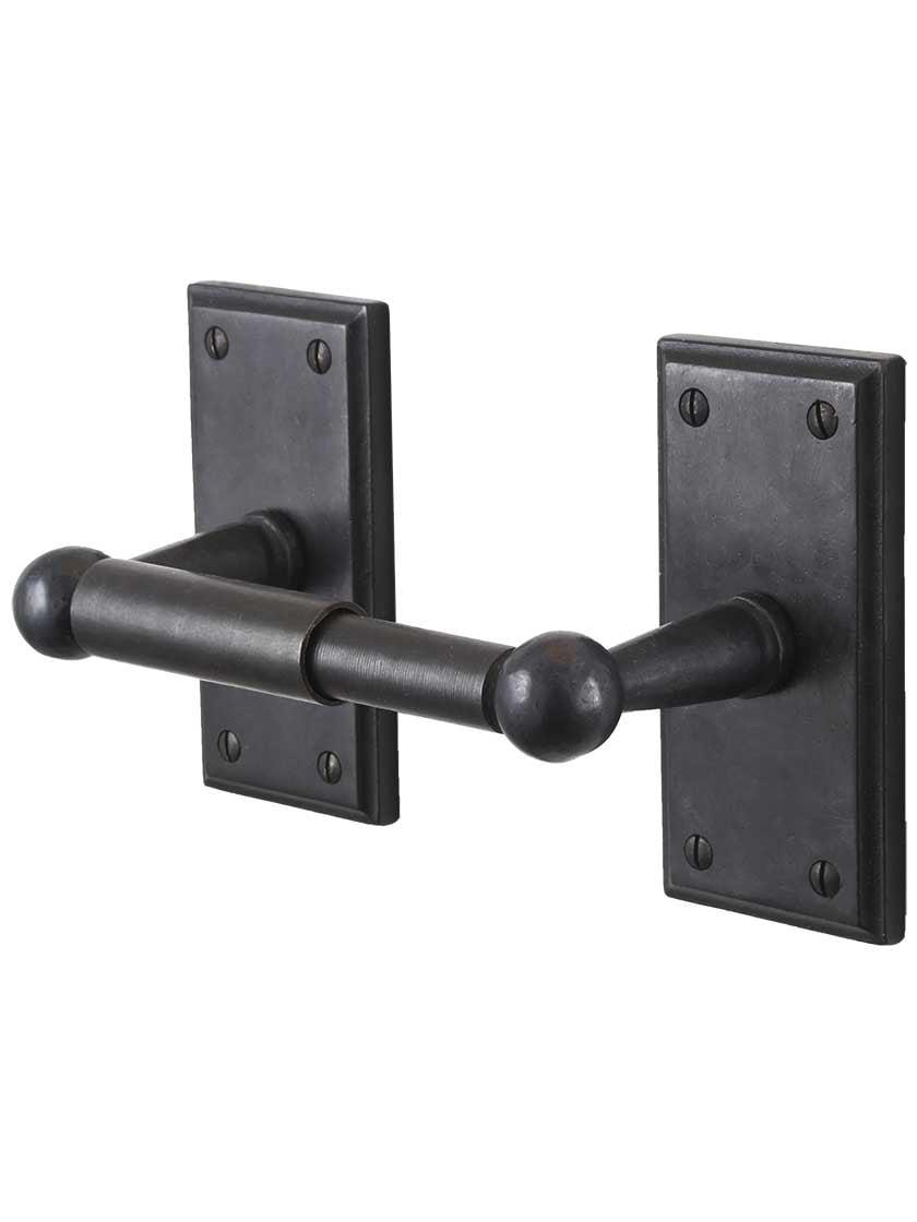 Toilet Paper Holders |   Solid Bronze Toilet-Paper Holder with Rectangular Plates Bath Accents Dark Bronze