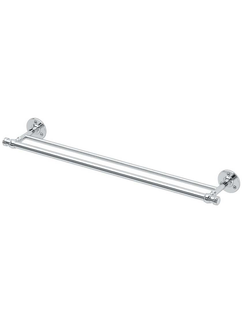 Towel Holders |   24″ Café Double Towel Bar Bath Accents Polished Chrome