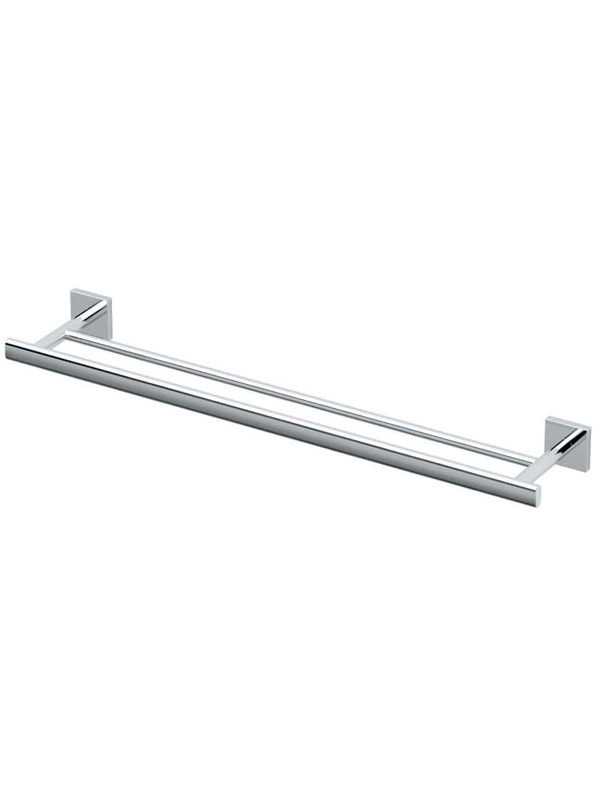 Towel Holders |   24″ Elevate Double Towel Bar Bath Accents Polished Chrome/Satin Nickel