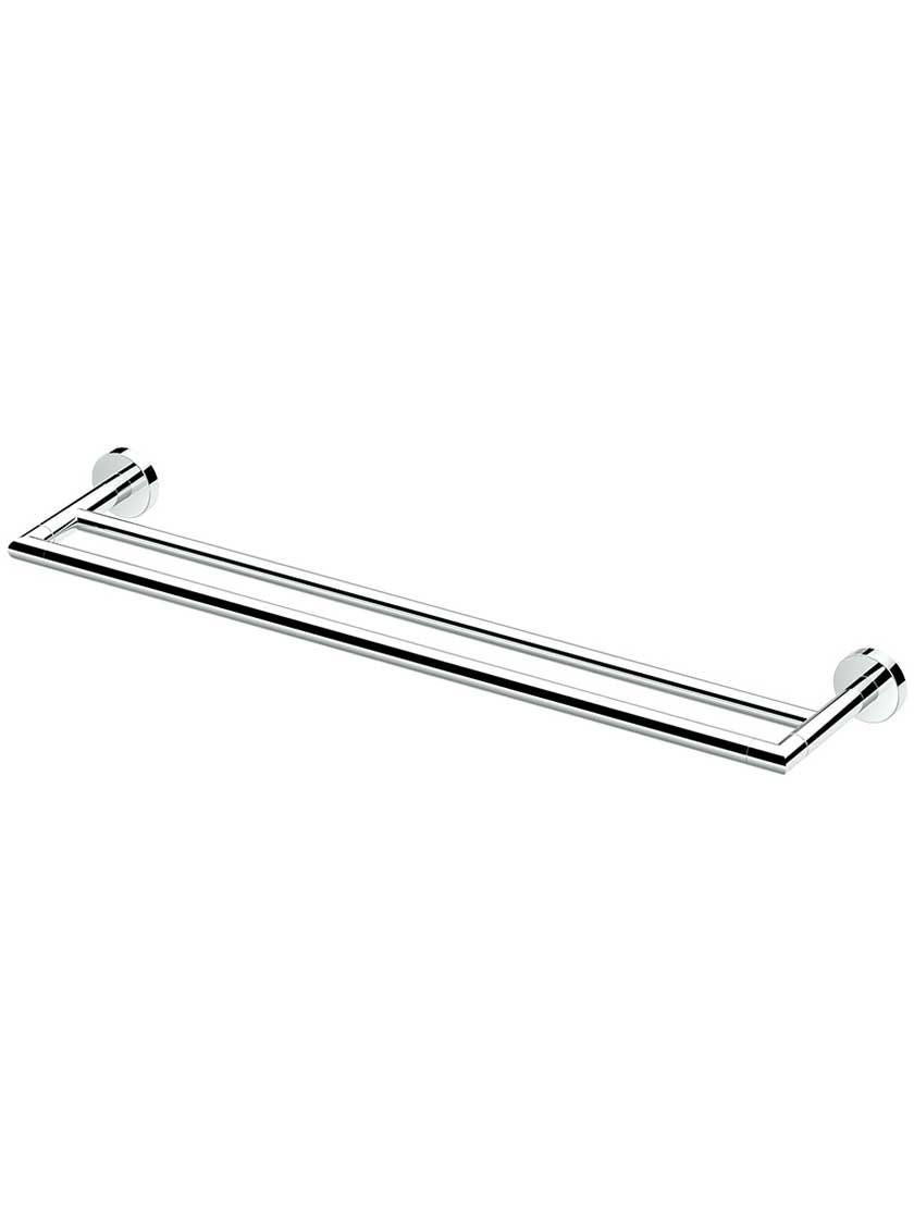 Towel Holders |   24″ Glam Double Towel Bar Bath Accents Polished Chrome/Satin Nickel