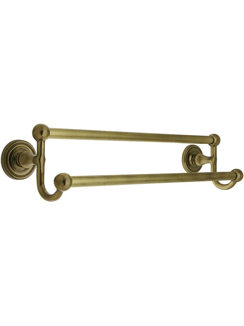 Towel Holders |   Brass Double Towel Bar with Classic Rosettes Bath Accents Antique Brass/Antique Pewter/Oil-Rubbed Bronze/Polished Brass/Polished Chrome/Pvd/Satin Nickel