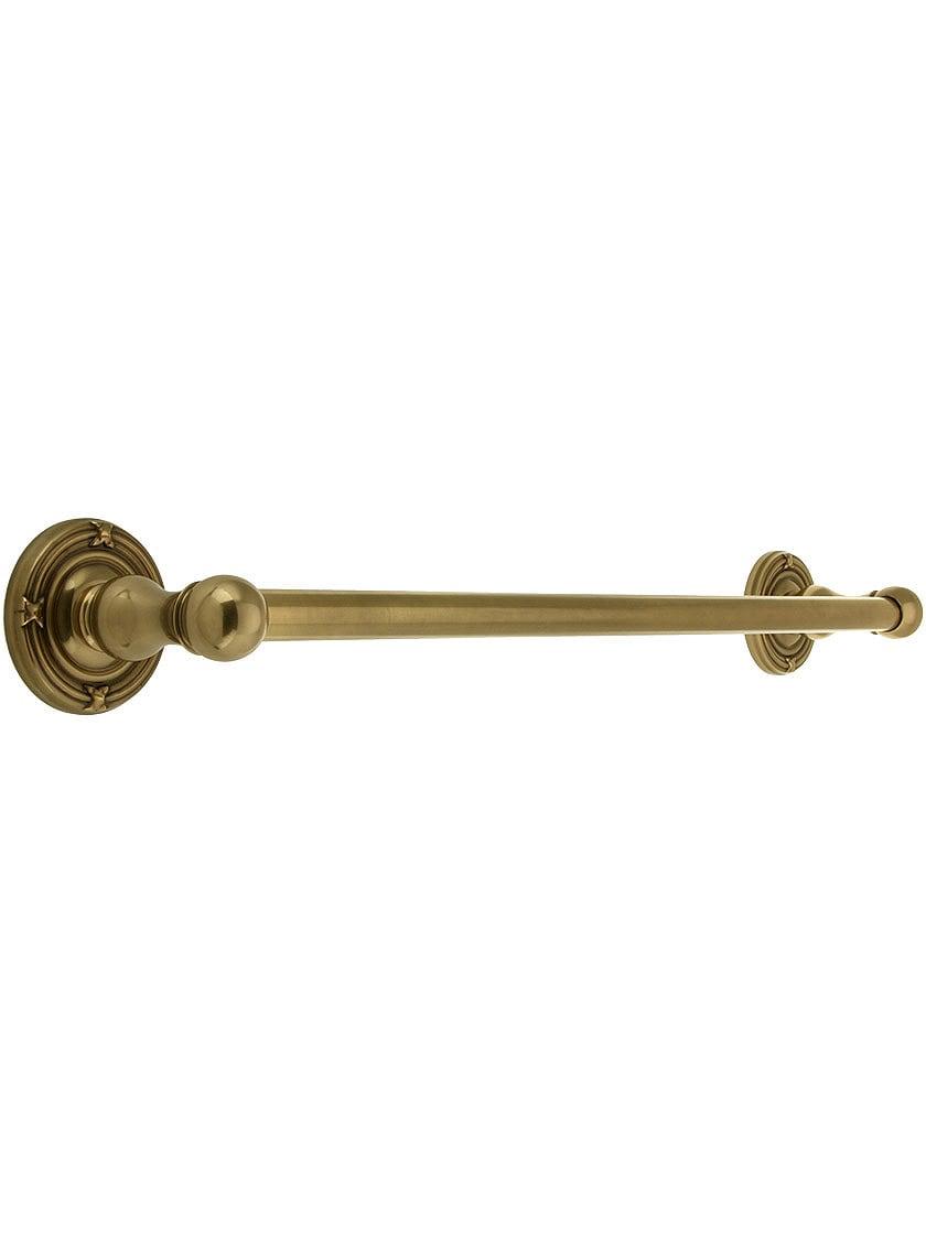 Towel Holders |   Brass Towel Bar with Ribbon and Reed Rosettes Bath Accents Antique Brass/Antique Pewter/Oil-Rubbed Bronze/Polished Brass/Polished Brass Lifetime/Polished Chrome/Pvd/Satin Nickel