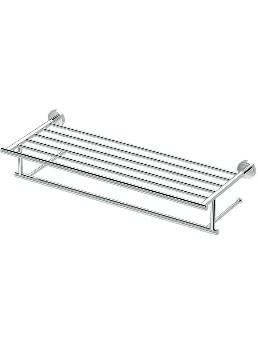 Towel Holders |   Glam Spa-Style Towel Rack Bath Accents Polished Chrome/Satin Nickel