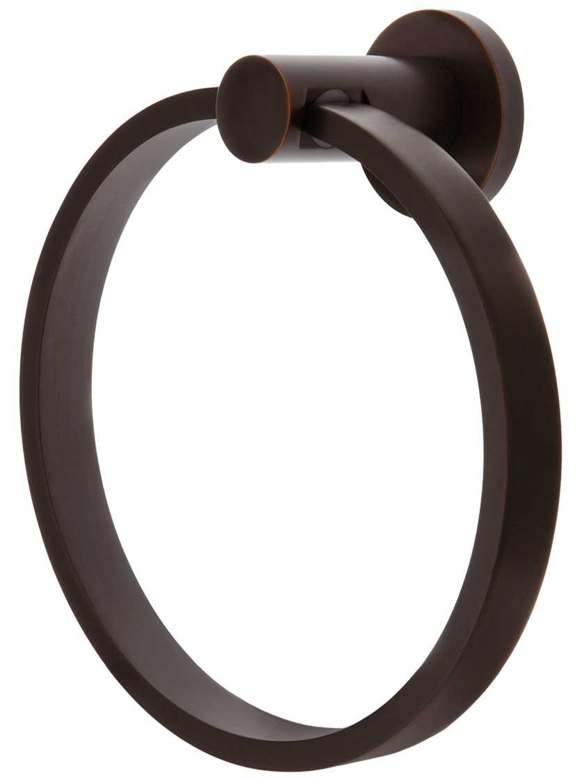 Towel Holders |   Modern Brass Towel Ring With Small Disc Rosette Bath Accents Oil-Rubbed Bronze/Polished Chrome/Satin Nickel