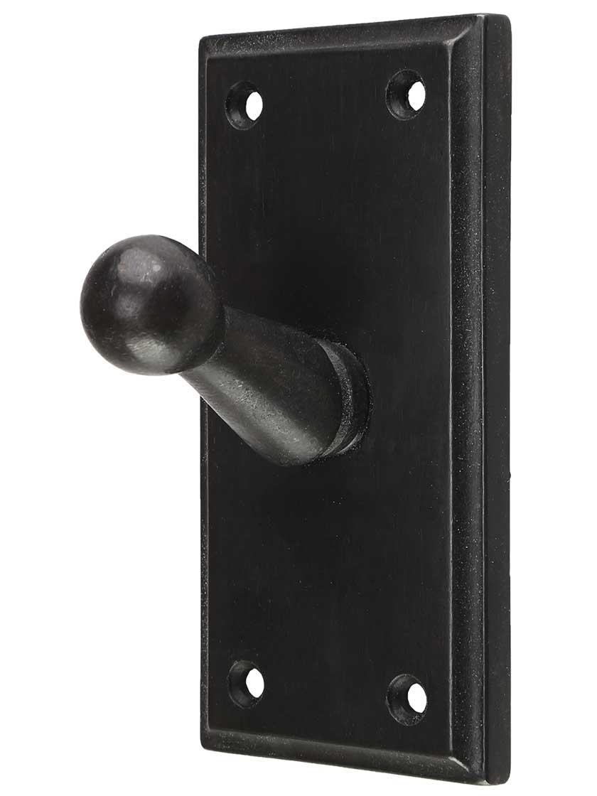 Towel Holders |   Solid-Bronze Bath Hook with Rectangular Plate Bath Accents Dark Bronze