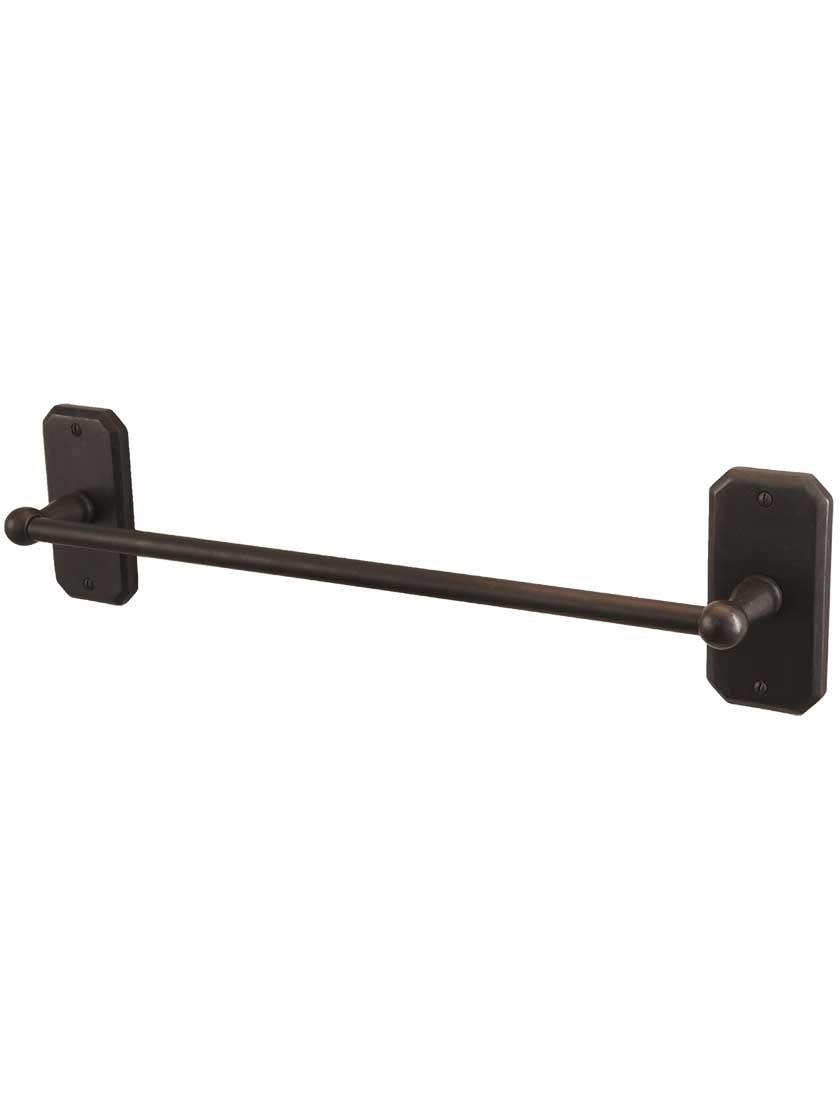 Towel Holders |   Solid-Bronze Towel Bar with Angular Plates Bath Accents Dark Bronze