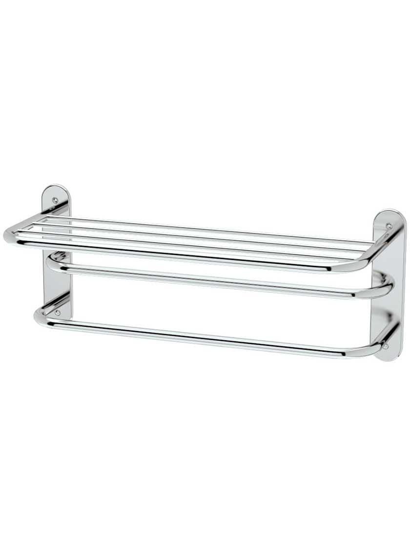 Towel Holders |   Spa Large Shelf and Double Towel Rack Bath Accents Polished Chrome