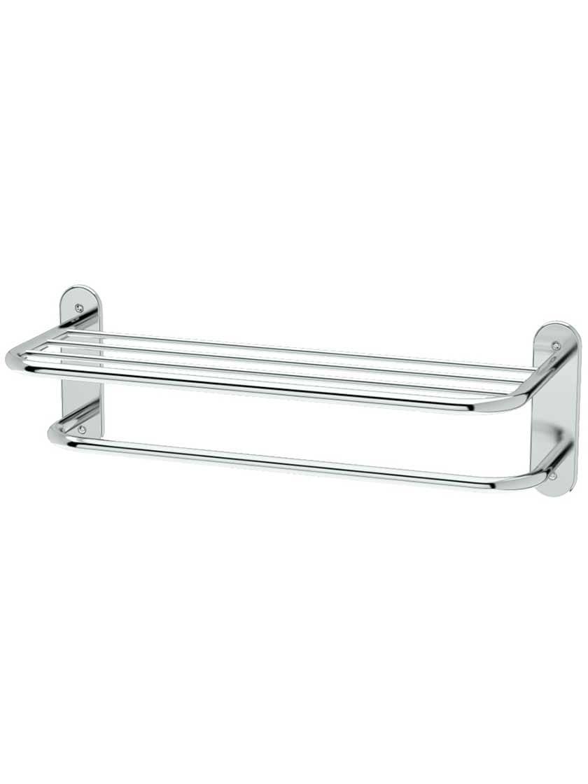 Towel Holders |   Spa Large Shelf and Towel Rack Bath Accents Polished Chrome