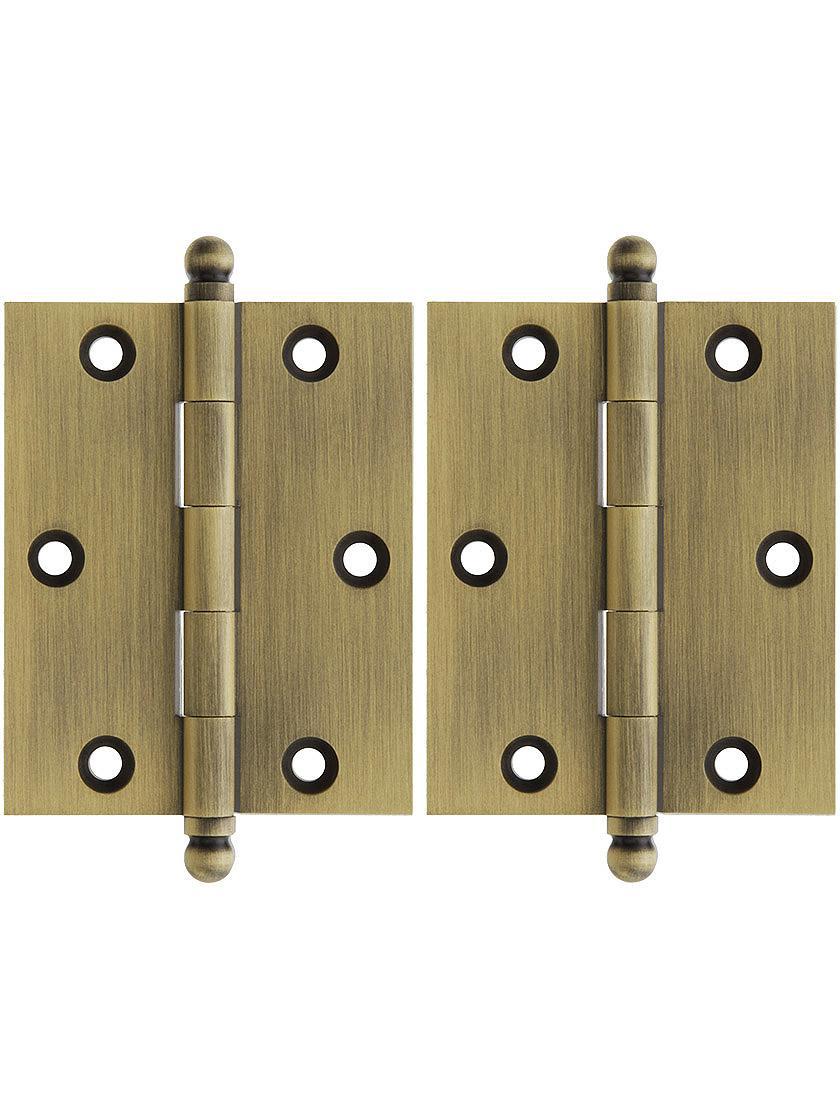 Transom Hinges |   Pair of Premium Solid Brass Cabinet Hinges – 2 1/2″ x 2″ Transom Hardware Antique Brass/Oil-Rubbed Bronze/Polished Brass/Polished Chrome/Polished Nickel/Satin Nickel/Un-Lacquered Brass