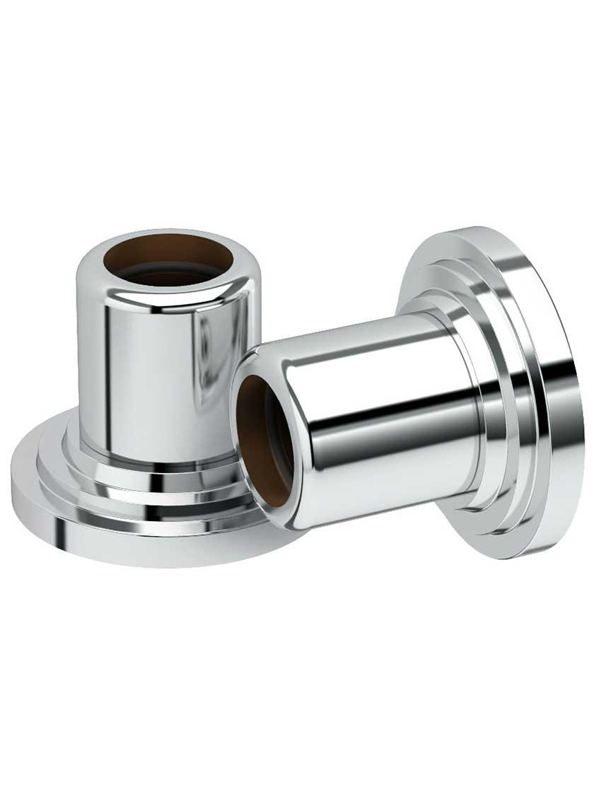 Tub & Shower Accents |   Marina Shower Curtain Rod Ends – Set of 2 Bath Accents Polished Chrome/Satin Nickel