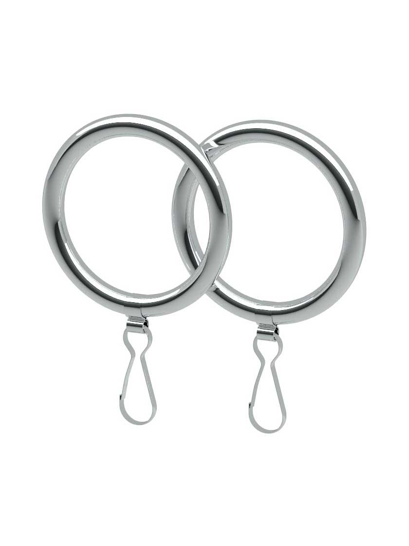 Tub & Shower Accents |   Solid-Brass Round Shower Curtain Rings – Set of 2 Bath Accents Oil-Rubbed Bronze/Polished Chrome/Satin Nickel