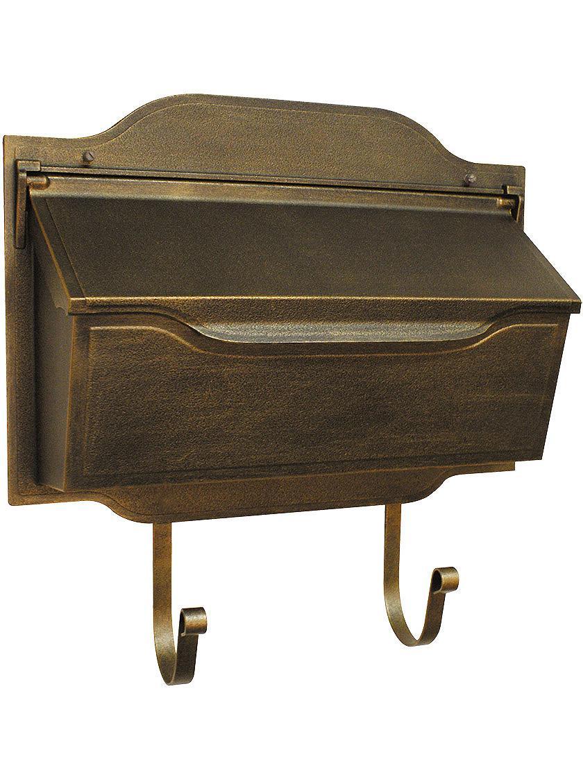 Wall Mount Mail Boxes |   Classic Cast-Aluminum Horizontal Mailbox Mailboxes & Slots Copper/Matte Black/Swedish Silver