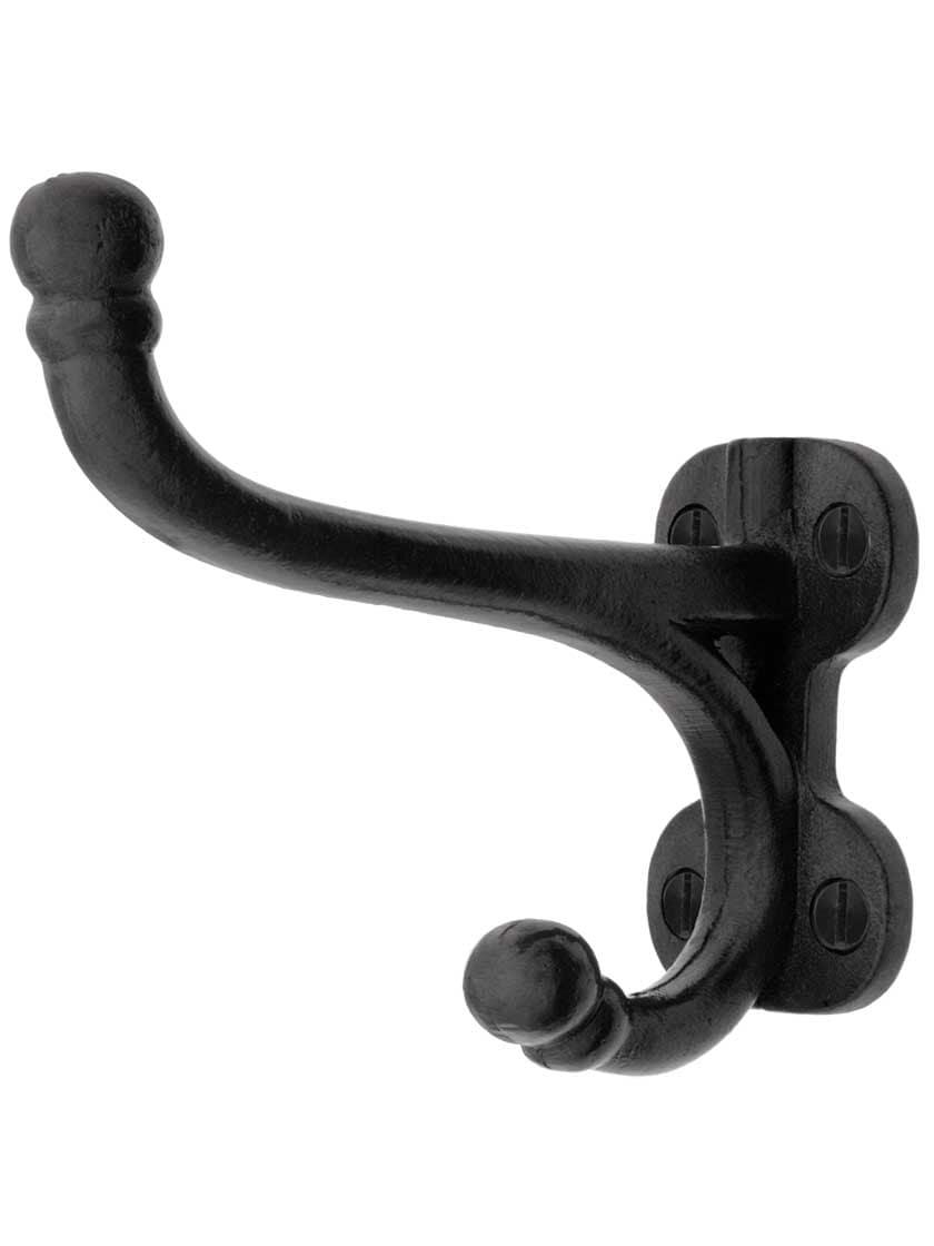 Cast Iron Hooks |   Iron Harness Double Hook with Lacquer Antique Finish Cast Iron Hooks Cast Iron Hooks