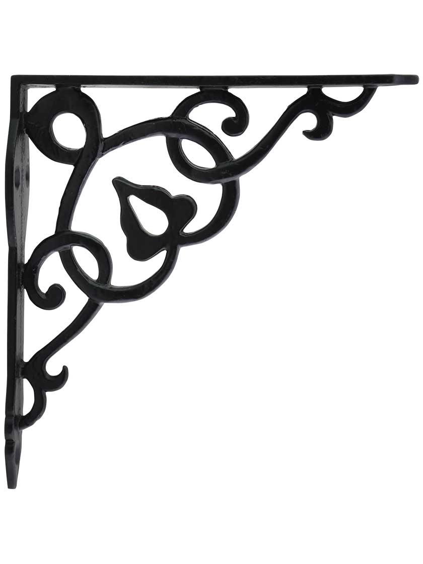 Iron |   Cast-Iron Shelf Bracket with Vine Pattern – 5 1/8″ x 5″ Iron Iron