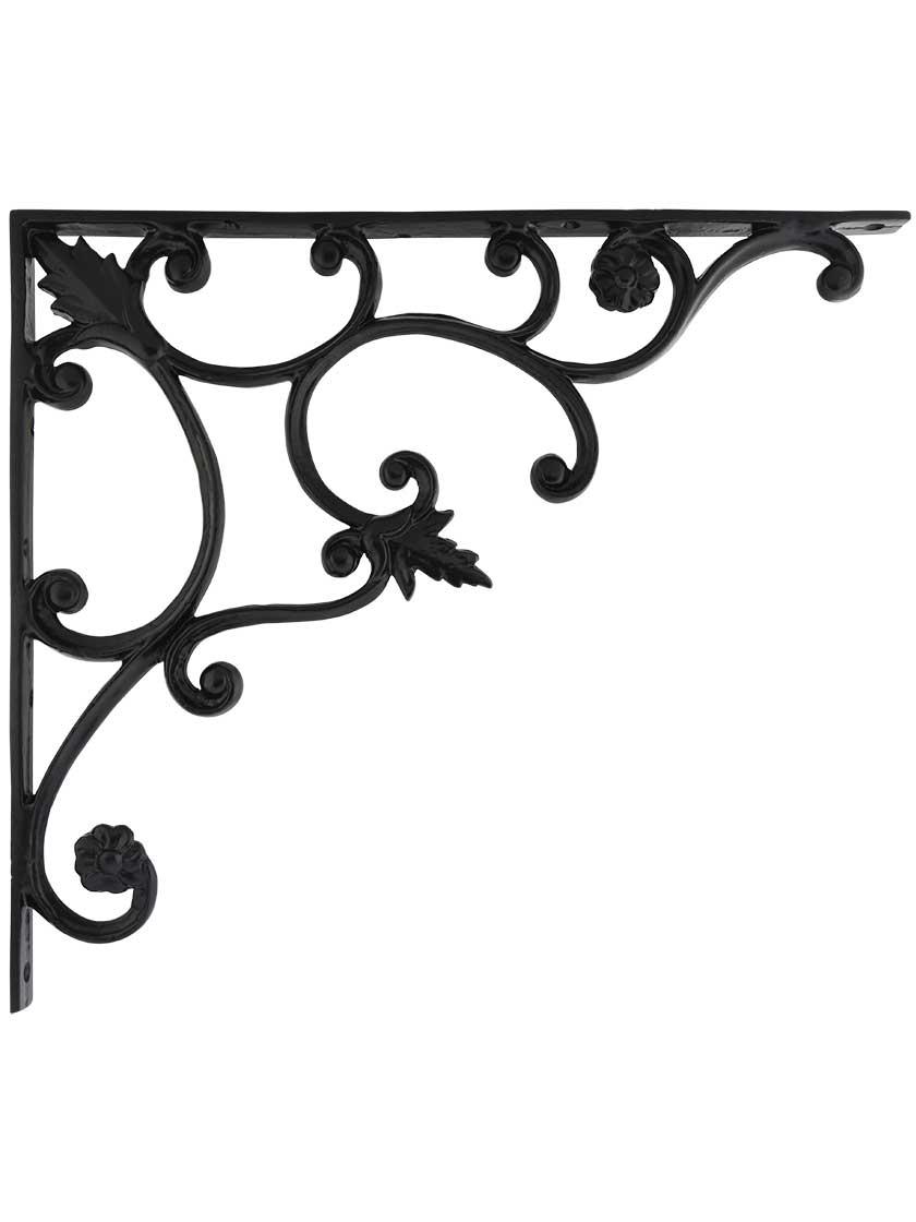 Iron |   Large Cast-Iron Shelf Bracket with Vine Pattern – 16″ x 18 1/2″ Iron Iron