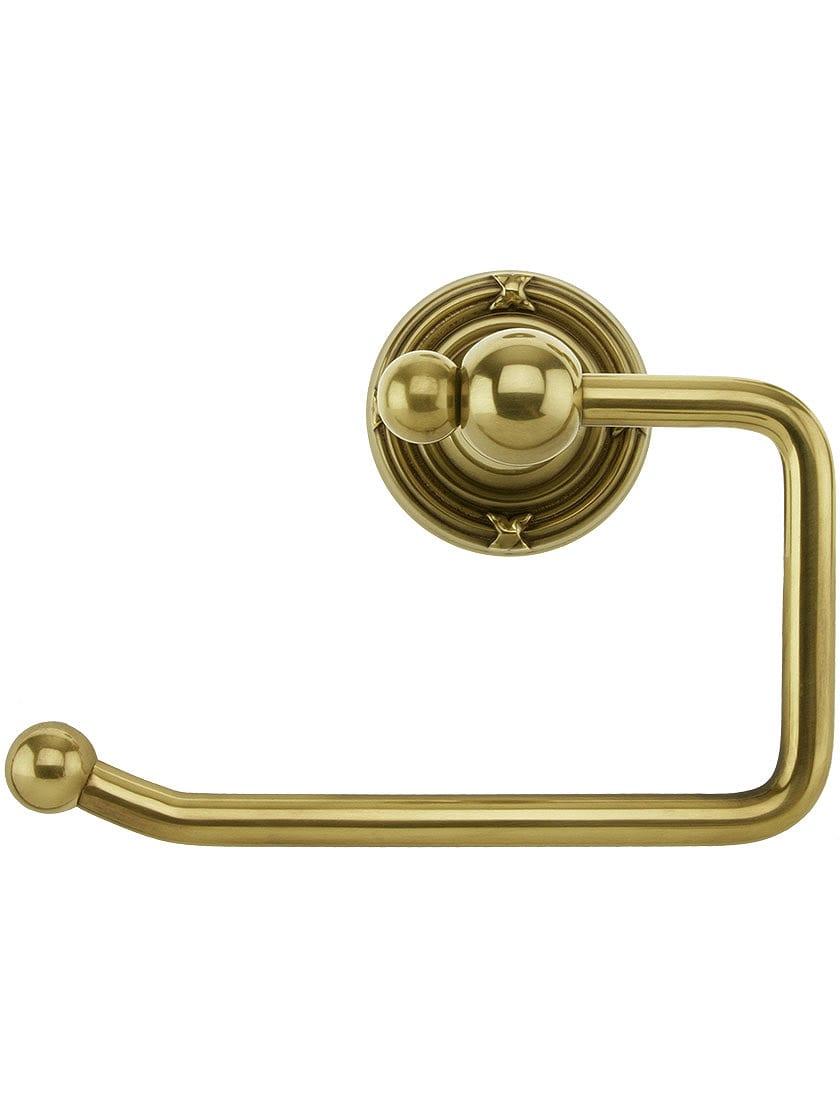 Toilet Paper Holders |   Brass Swinging Toilet-Paper Holder with Ribbon and Reed Rosette Bath Accents Antique Brass/Antique Pewter/Oil-Rubbed Bronze/Polished Brass/Polished Chrome/Pvd/Satin Nickel