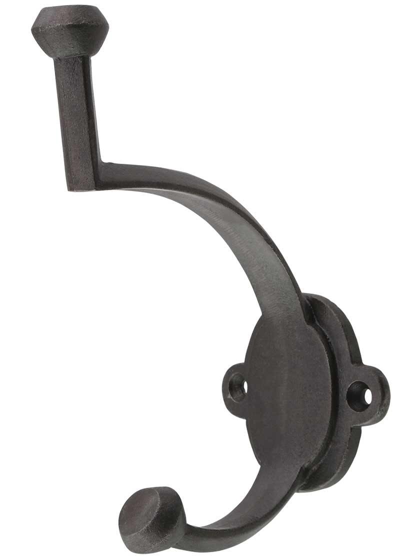 Cast Iron Hooks |   Cast Iron Bungalow-Style Hat & Coat Hook Cast Iron Hooks Antique Iron/Matte Black