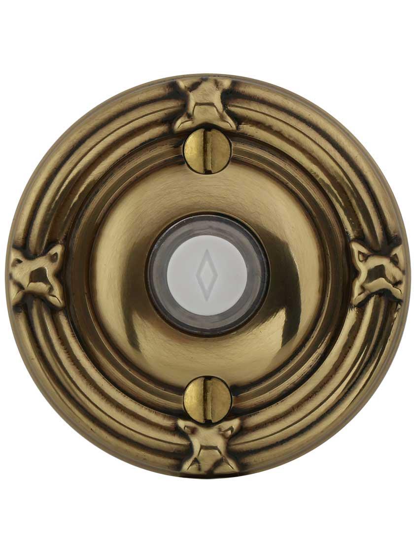 Doorbells & Knockers |   Doorbell Button with Ribbon and Reed Rosette Doorbells & Knockers Antique Brass/Antique Pewter/Oil-Rubbed Bronze/Polished Brass Lifetime/Polished Chrome/Satin Nickel