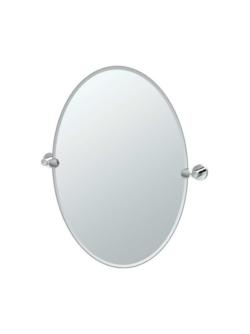 Mirrors |   Glam Frameless Oval Bathroom Mirror – 19 1/2″ x 26 1/2″ Home Accessories Mirrors