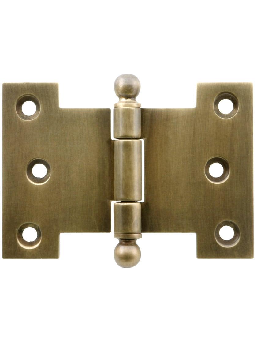 Casement Hinges |   Solid-Brass Parliament Hinge with Ball Tips in Antique-By-Hand – 2 1/2-Inch by 4 1/2-Inch Casement Hardware Casement Hinges