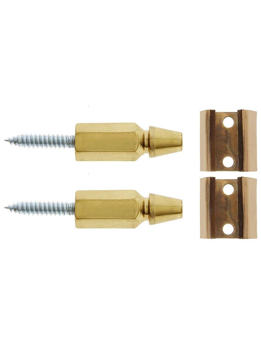 Fasteners |   Pair of Brass & Copper Shutter Bullet Catches with Natural Finish Fasteners Fasteners